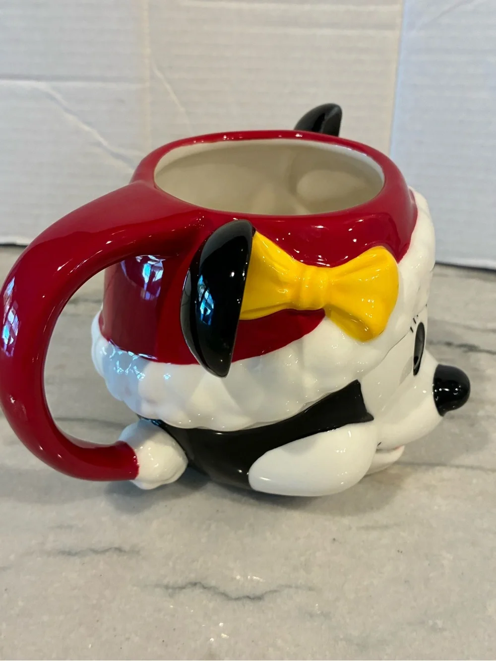 New Williams Sonoma Minnie Mouse Figural Mug cocoa Christmas kids holiday Disney
